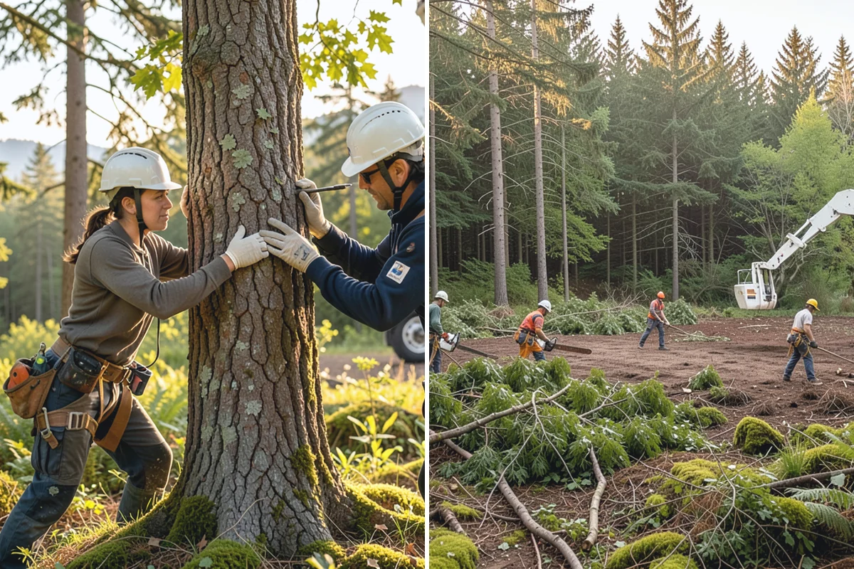 Ivy removal from trees in Redmond, King County, WA - Inspect the tree and its site