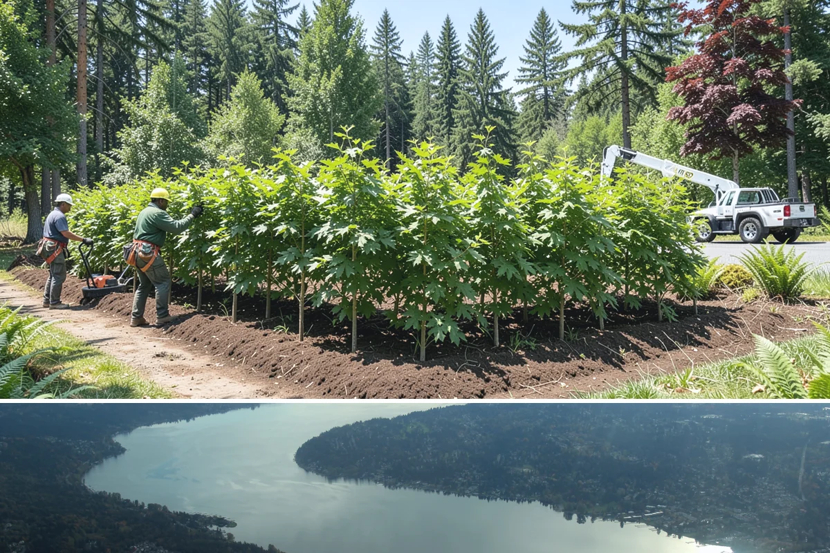 Ivy removal from trees in Sammamish, King County, WA - This work can be performed year-round in the Puget Sound climate but may require extra caution during wet seasons to prevent soil...