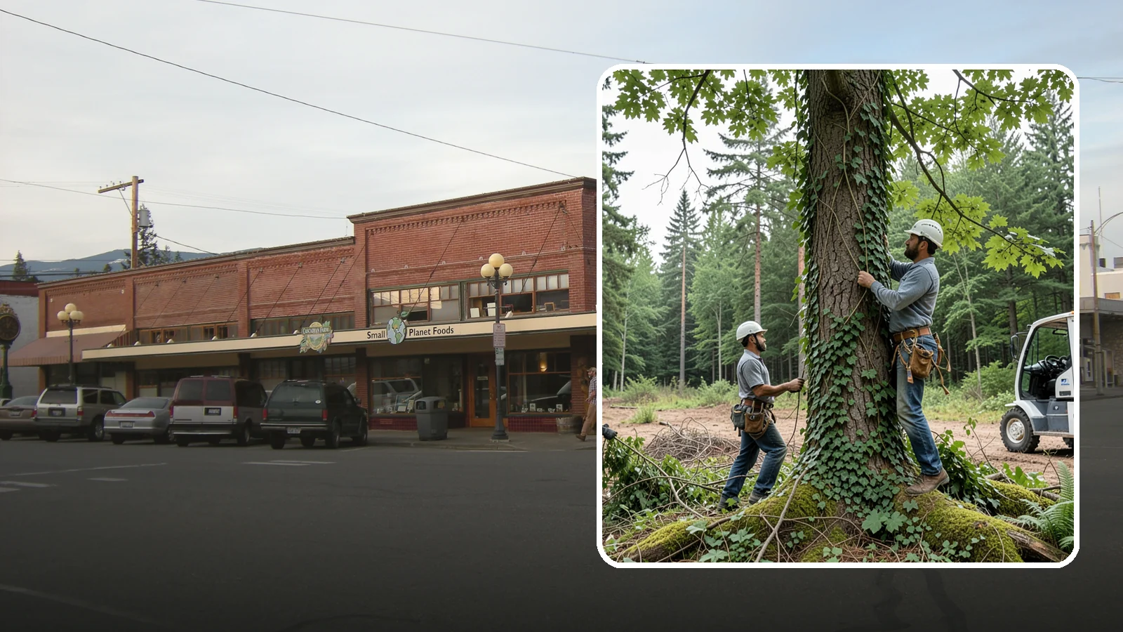 Ivy removal from trees in Sedro-Woolley, Skagit County, WA - The removal of ivy and climbing vines from trees.