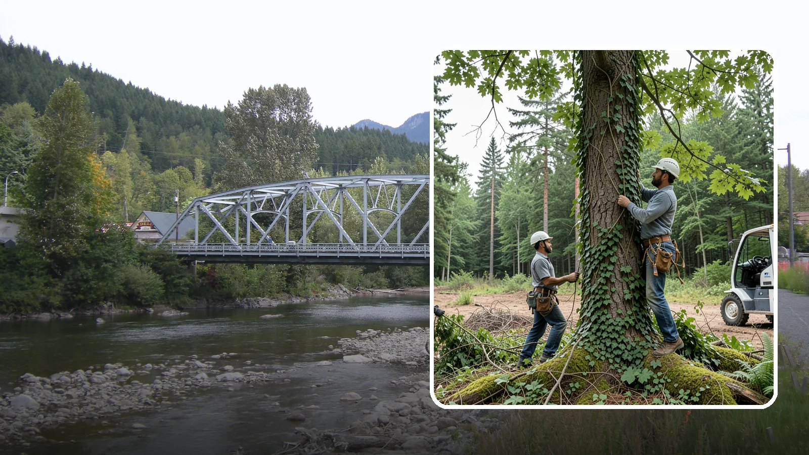 Ivy removal from trees in Skykomish, King County, WA - The removal of ivy and climbing vines from trees.