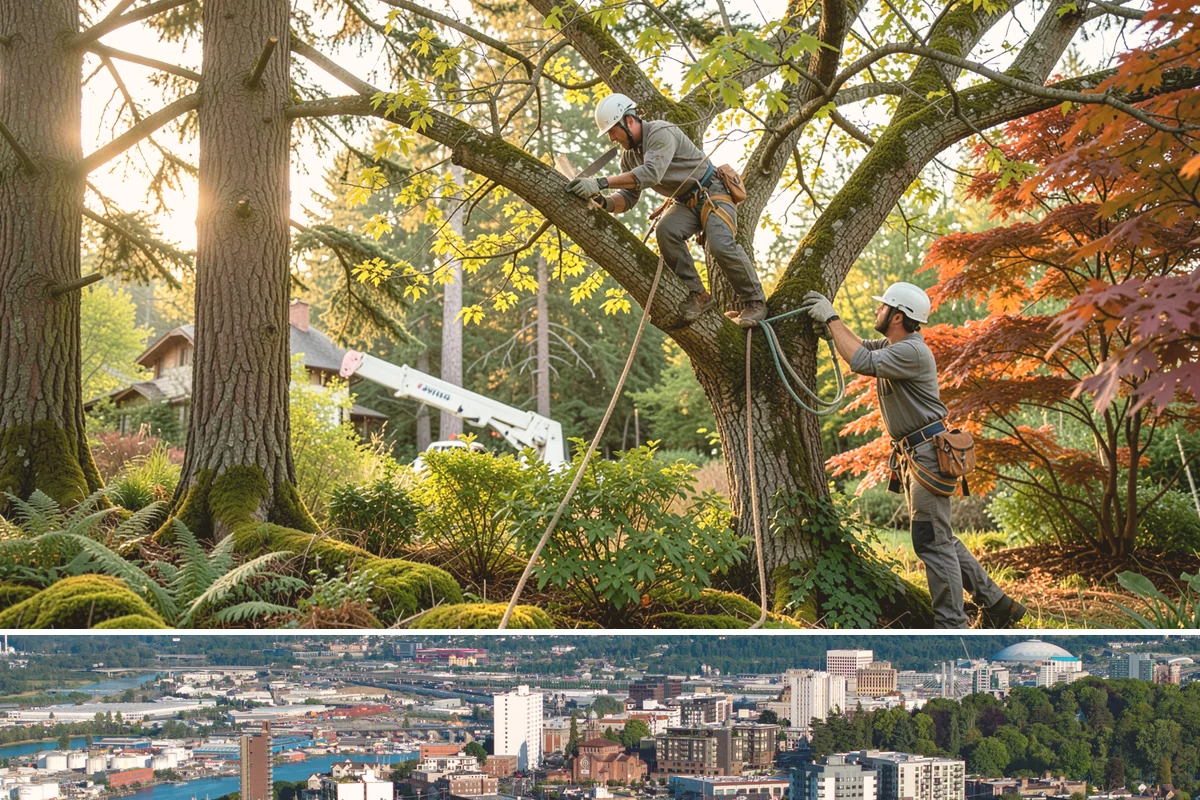 Ivy removal from trees in Tacoma, Pierce County, WA - This work can be performed year-round in the Puget Sound climate but may require extra caution during wet seasons to prevent soil...