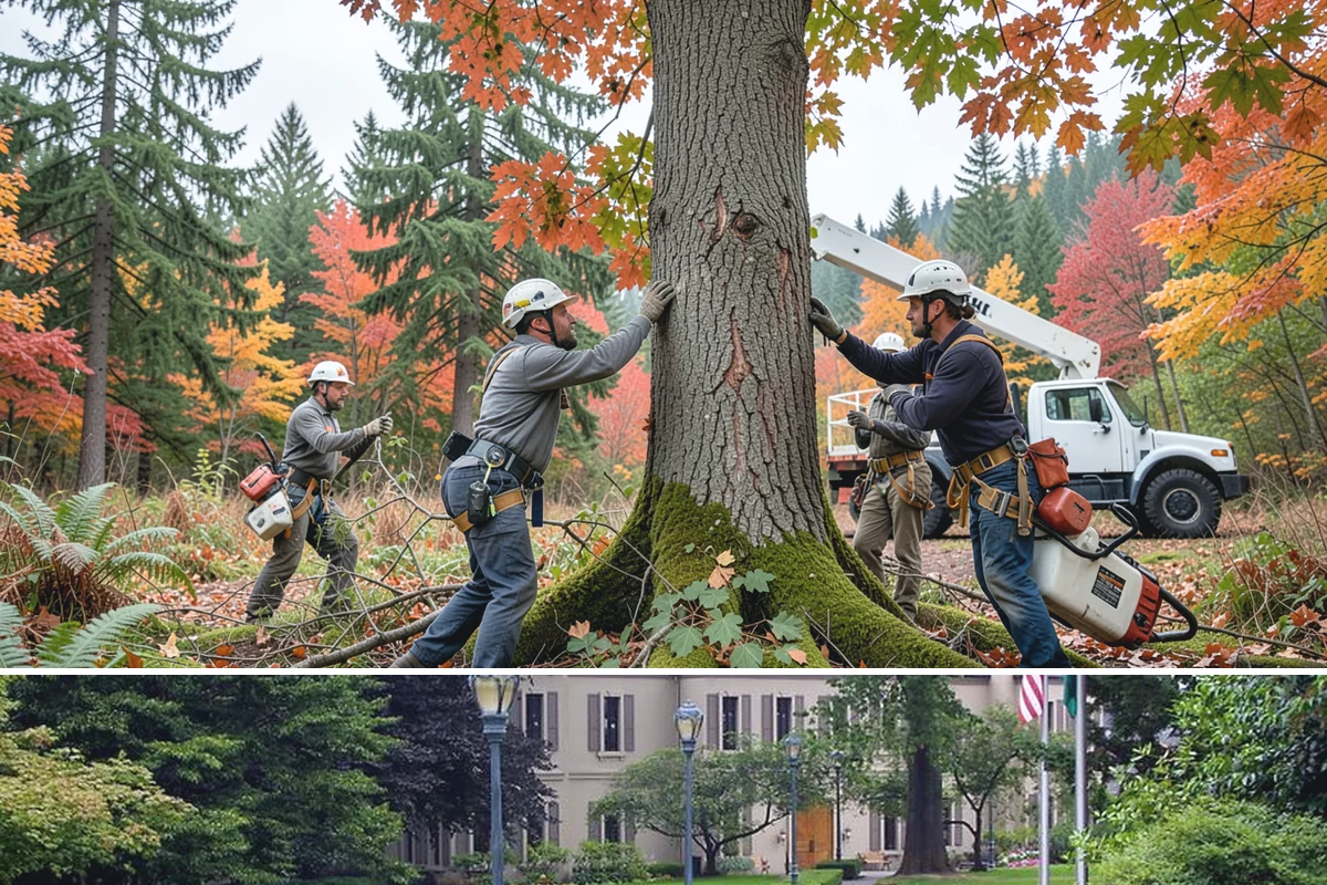 Ivy removal from trees in Woodinville, King County, WA - This work can be performed year-round in the Puget Sound climate but may require extra caution during wet seasons to prevent soil...