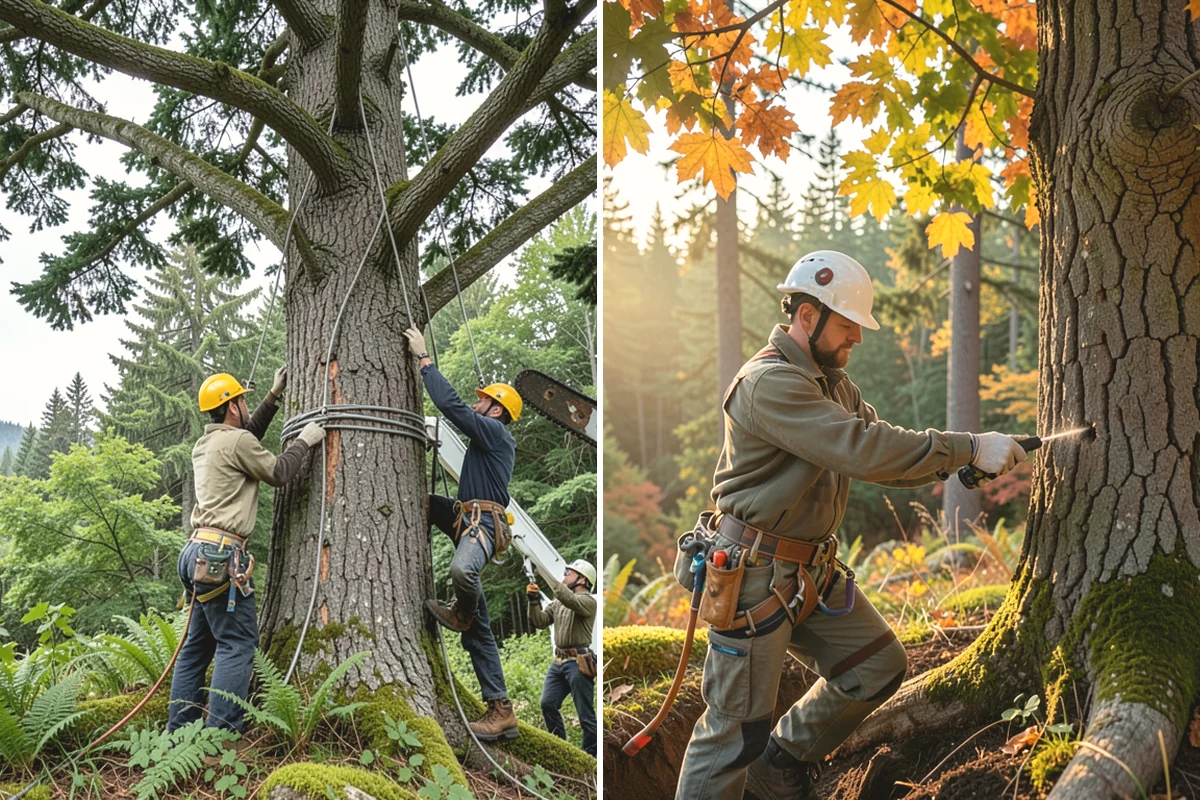 Ivy removal from trees in Yarrow Point, King County, WA - Inspect the tree and its site