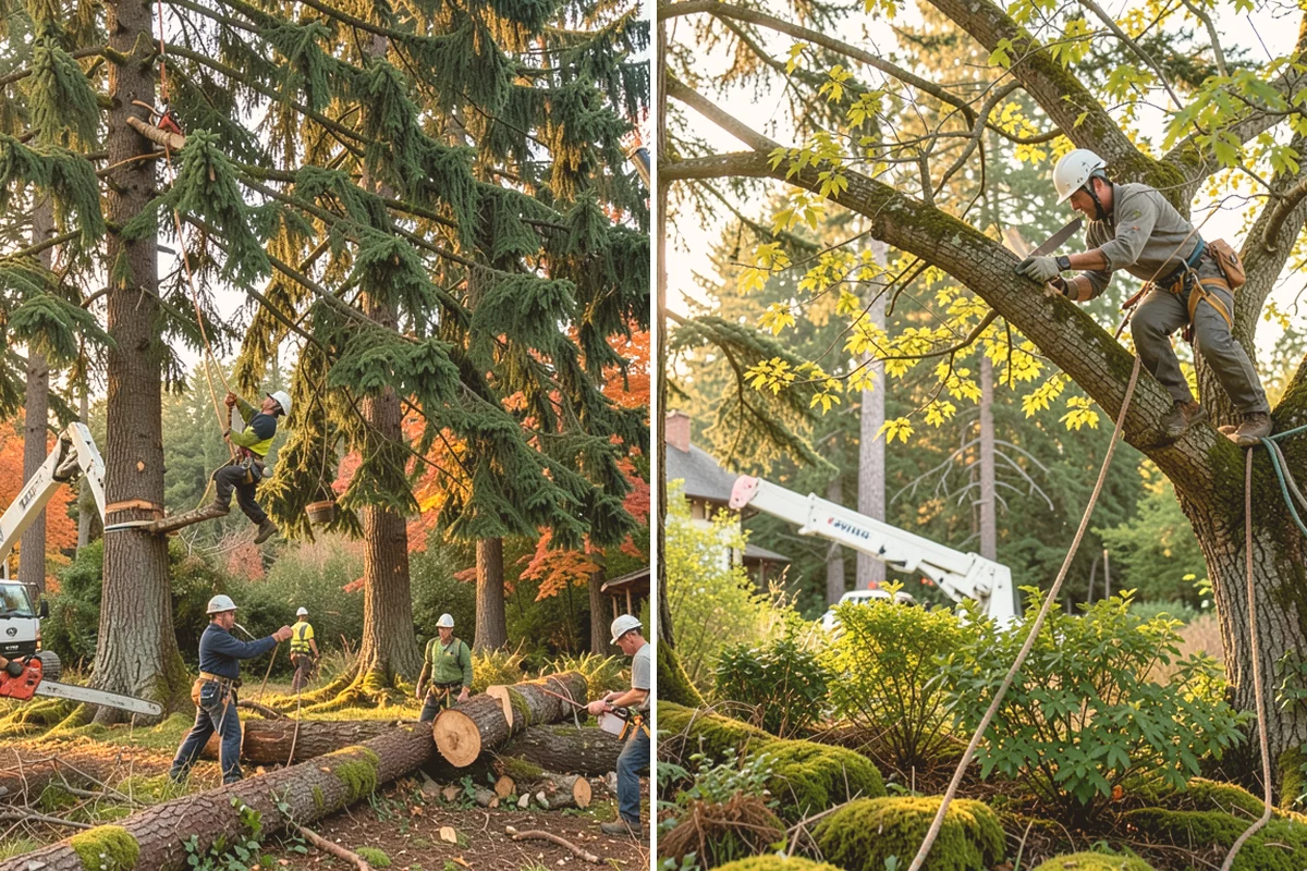 Large tree removal in Algona, King County, WA - On-site assessment and hazard evaluation