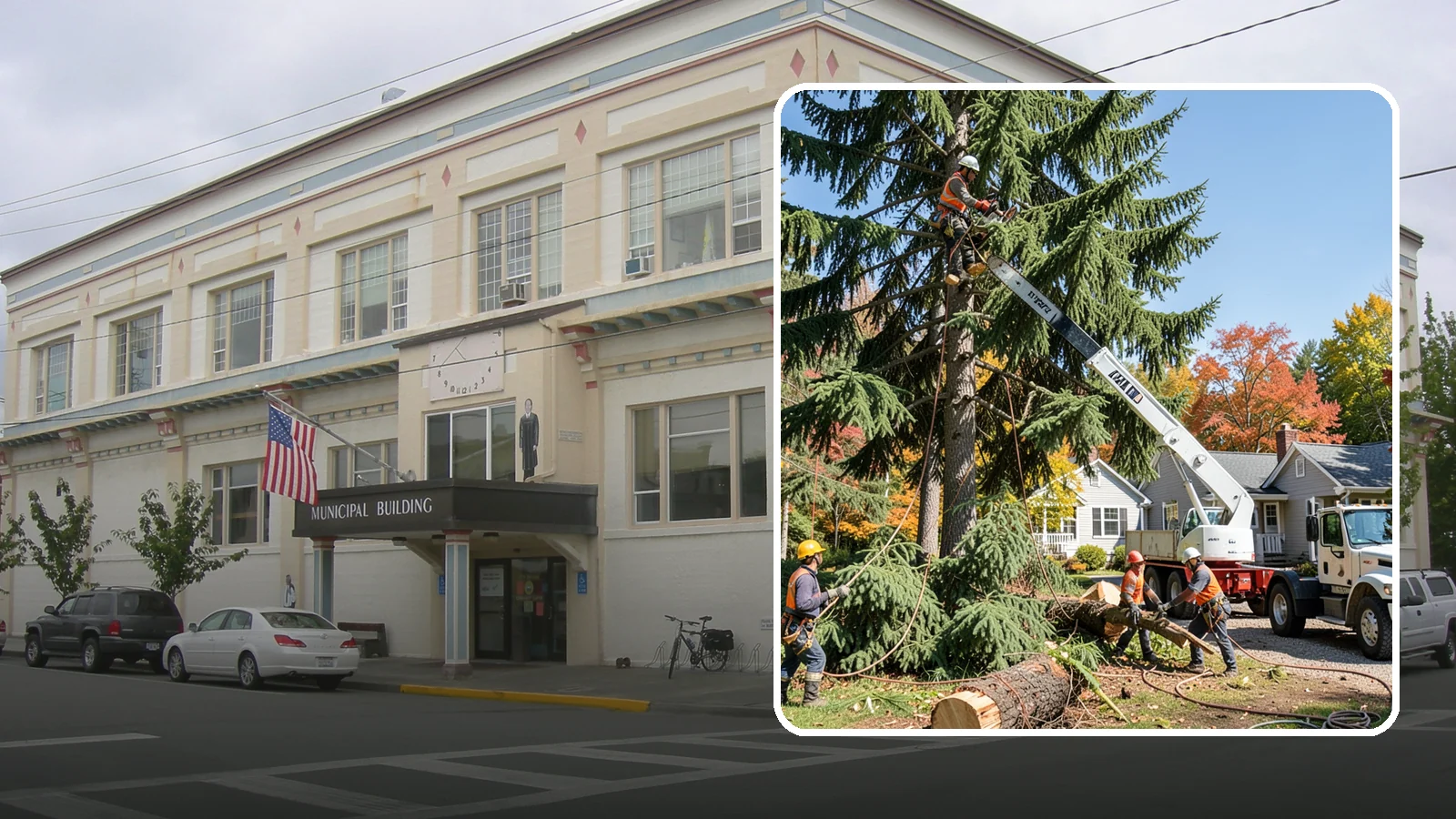 Large tree removal in Anacortes, Skagit County, WA - The sectional removal of large-diameter or tall trees.