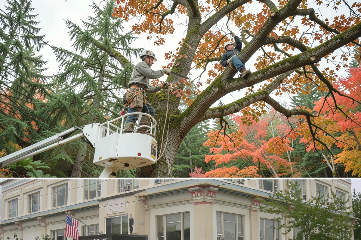 Large tree removal in Anacortes, Skagit County, WA - In the Puget Sound climate, this service is best performed when foliage has dropped in late fall or winter to improve visibility...