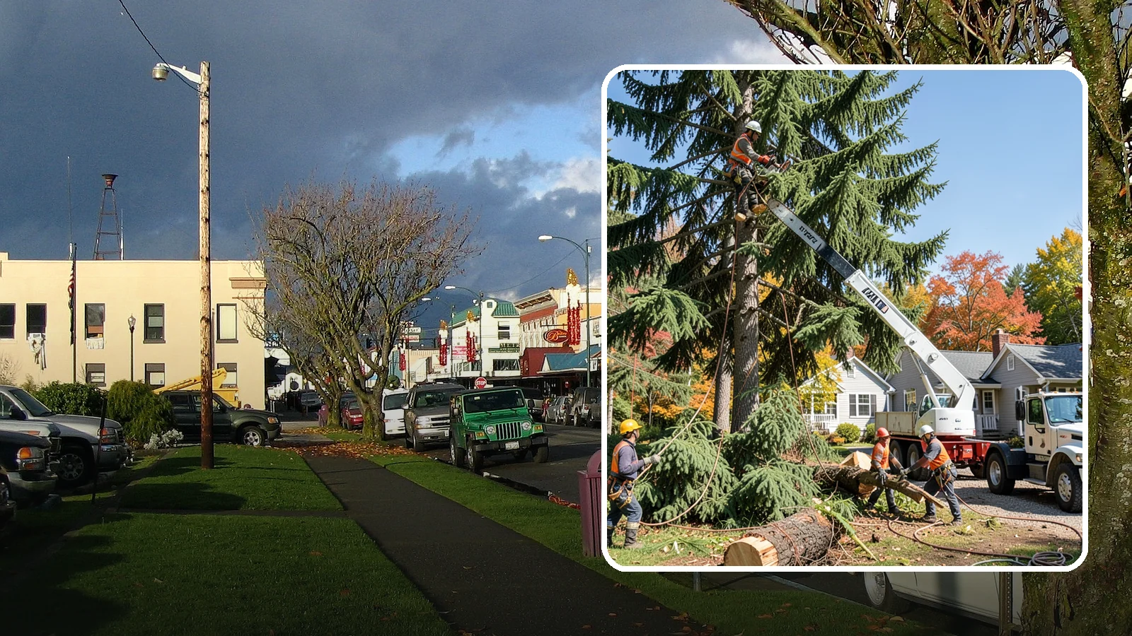 Large tree removal in Arlington, Snohomish County, WA - The sectional removal of large-diameter or tall trees.