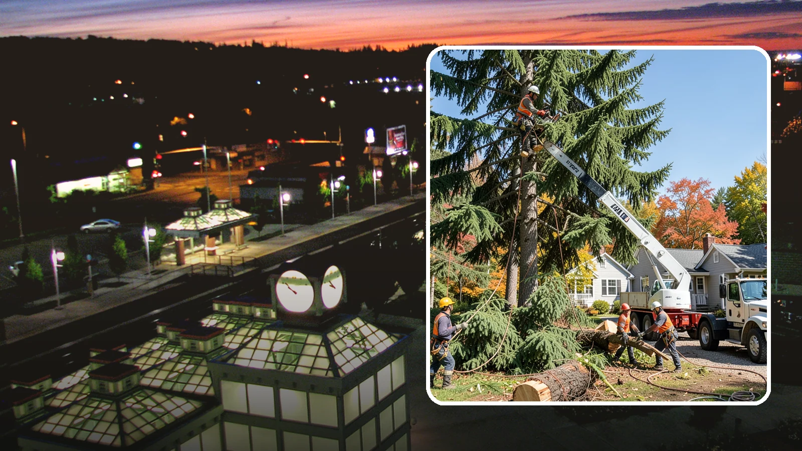Large tree removal in Auburn, King County, WA - The sectional removal of large-diameter or tall trees.