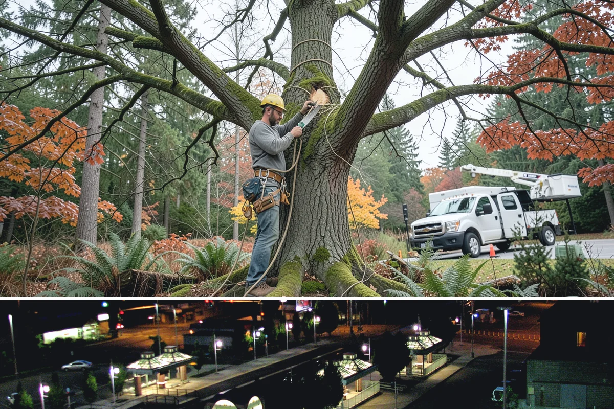 Large tree removal in Auburn, King County, WA - In the Puget Sound climate, this service is best performed when foliage has dropped in late fall or winter to improve visibility...