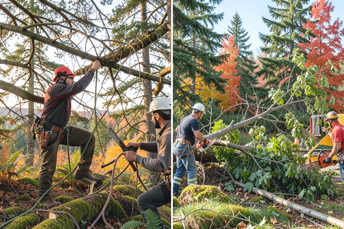Large tree removal in Beaux Arts Village, King County, WA - On-site assessment and hazard evaluation