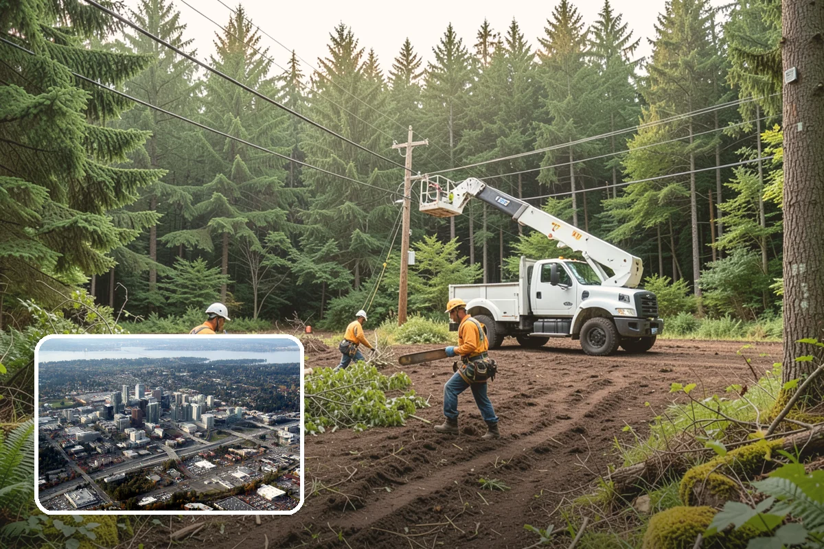 Large tree removal in Bellevue, King County, WA - Removes safety hazards and reduces liability