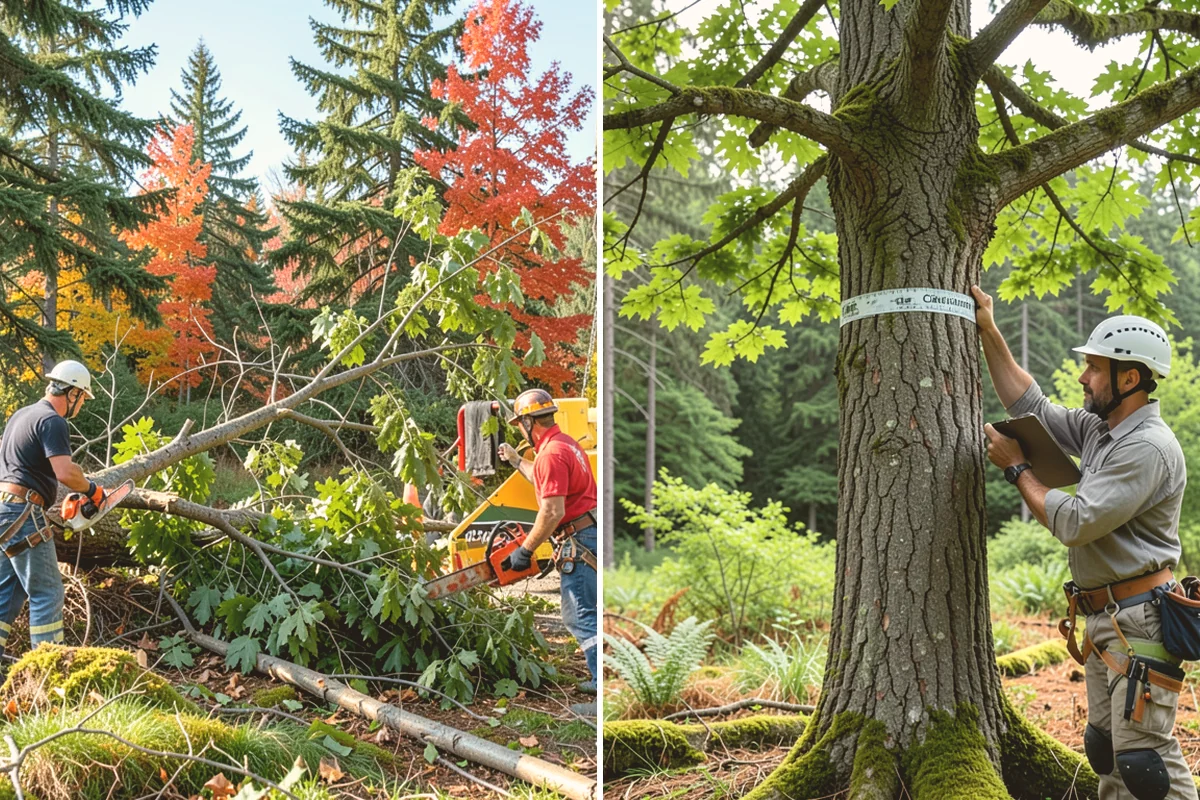 Large tree removal in Bellevue, King County, WA - On-site assessment and hazard evaluation