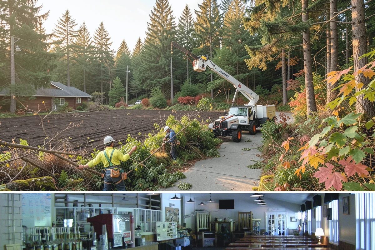 Large tree removal in Black Diamond, King County, WA - In the Puget Sound climate, this service is best performed when foliage has dropped in late fall or winter to improve visibility...
