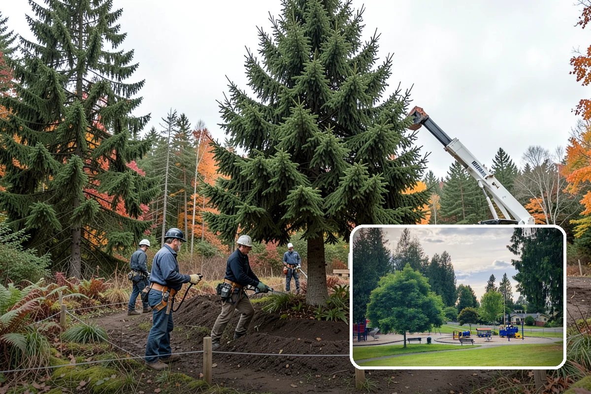 Large tree removal in Bonney Lake, Pierce County, WA - Removes safety hazards and reduces liability