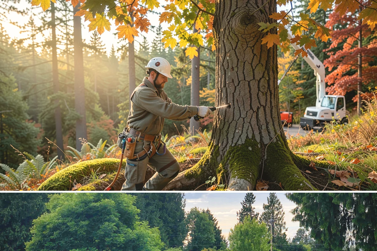 Large tree removal in Bonney Lake, Pierce County, WA - In the Puget Sound climate, this service is best performed when foliage has dropped in late fall or winter to improve visibility...