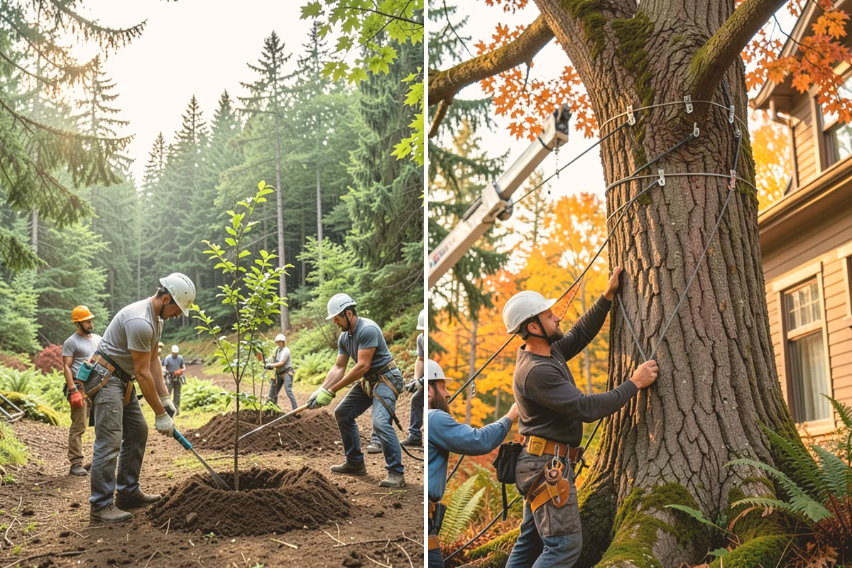 Large tree removal in Bothell, King County, WA - On-site assessment and hazard evaluation