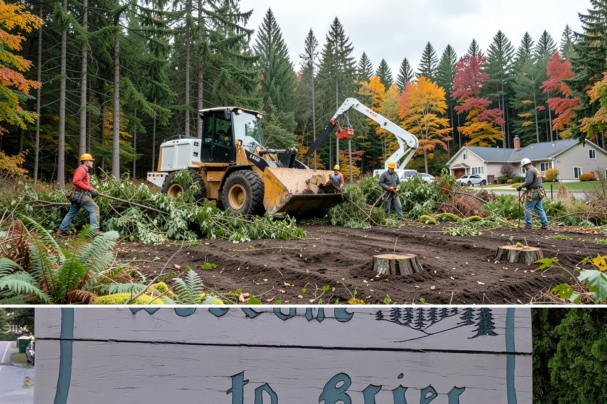 Large tree removal in Brier, Snohomish County, WA - In the Puget Sound climate, this service is best performed when foliage has dropped in late fall or winter to improve visibility...