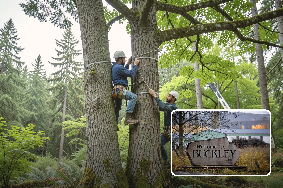 Large tree removal in Buckley, Pierce County, WA - Removes safety hazards and reduces liability