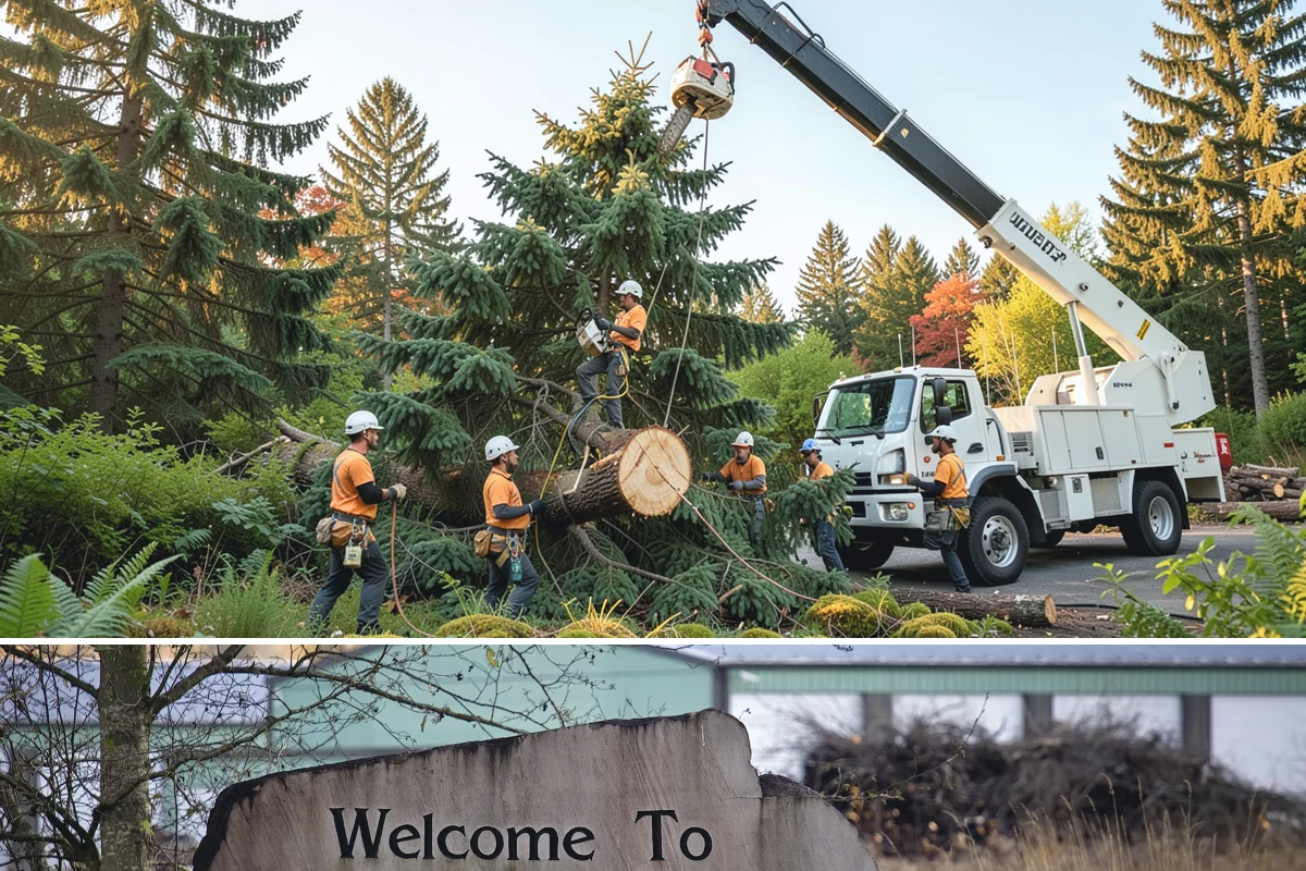 Large tree removal in Buckley, Pierce County, WA - In the Puget Sound climate, this service is best performed when foliage has dropped in late fall or winter to improve visibility...