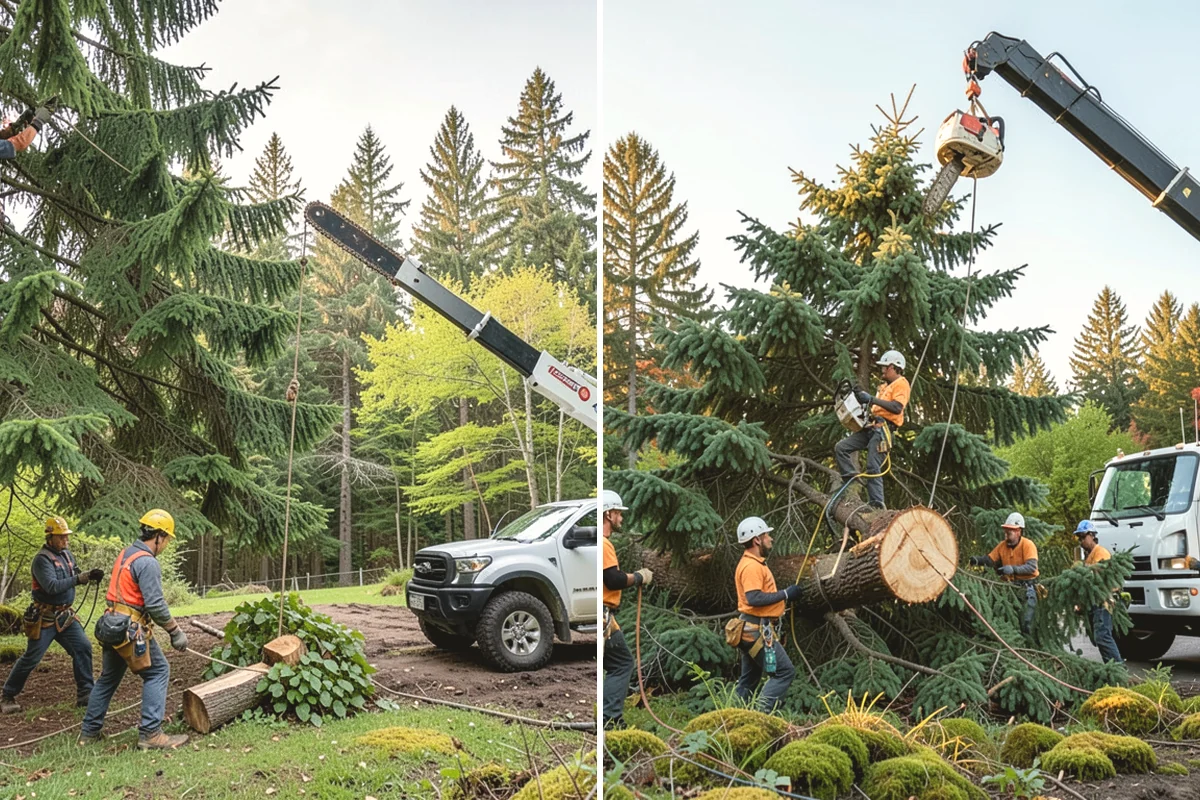 Large tree removal in Burien, King County, WA - On-site assessment and hazard evaluation