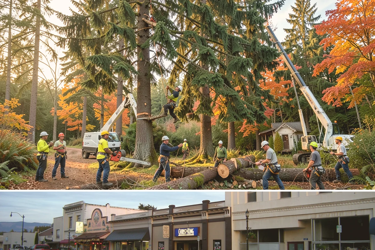 Large tree removal in Burlington, Skagit County, WA - In the Puget Sound climate, this service is best performed when foliage has dropped in late fall or winter to improve visibility...