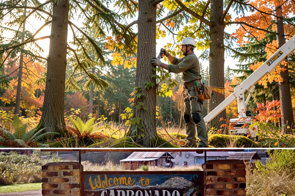 Large tree removal in Carbonado, Pierce County, WA - In the Puget Sound climate, this service is best performed when foliage has dropped in late fall or winter to improve visibility...