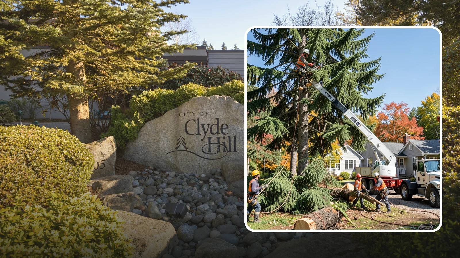 Large tree removal in Clyde Hill, King County, WA - The sectional removal of large-diameter or tall trees.