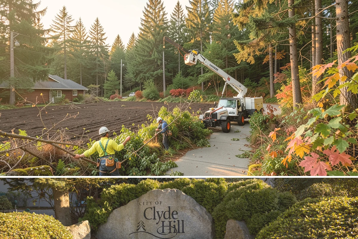 Large tree removal in Clyde Hill, King County, WA - In the Puget Sound climate, this service is best performed when foliage has dropped in late fall or winter to improve visibility...