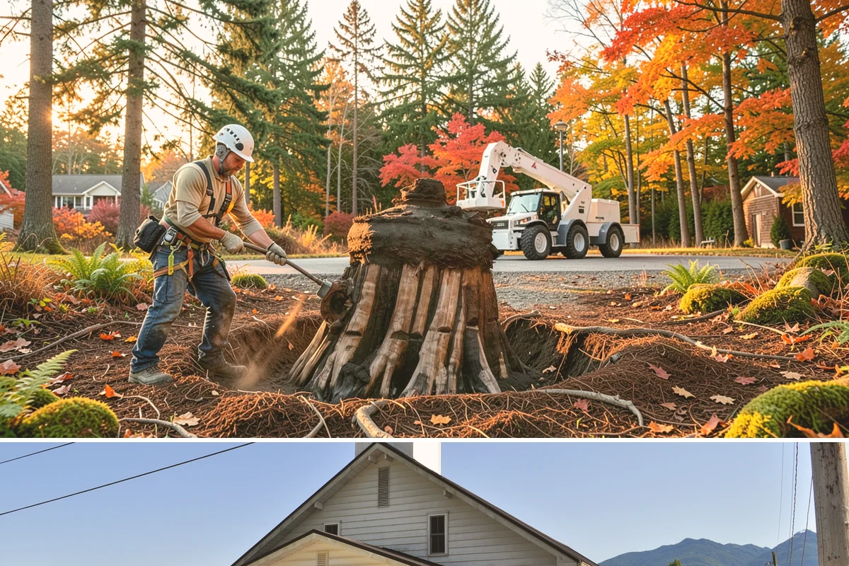 Large tree removal in Concrete, Skagit County, WA - In the Puget Sound climate, this service is best performed when foliage has dropped in late fall or winter to improve visibility...