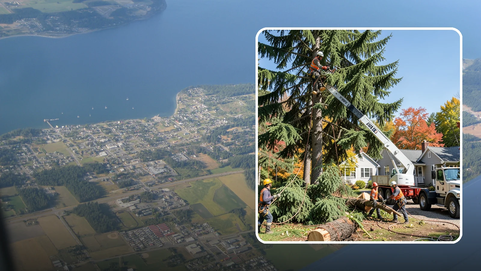 Large tree removal in Coupeville, Island County, WA - The sectional removal of large-diameter or tall trees.