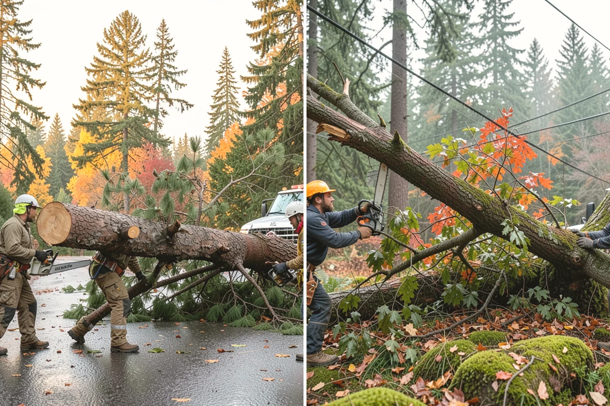 Large tree removal in Covington, King County, WA - On-site assessment and hazard evaluation