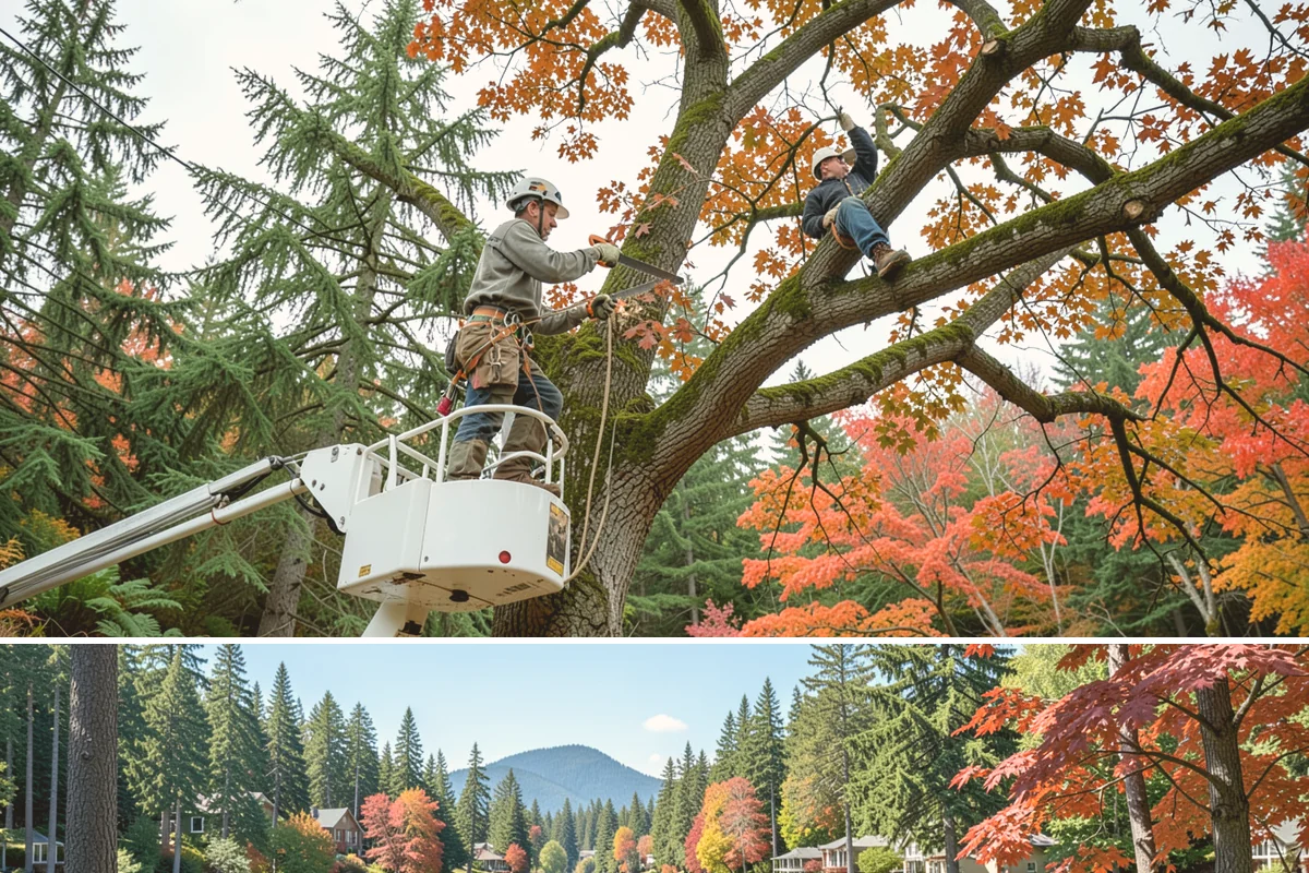 Large tree removal in Covington, King County, WA - In the Puget Sound climate, this service is best performed when foliage has dropped in late fall or winter to improve visibility...