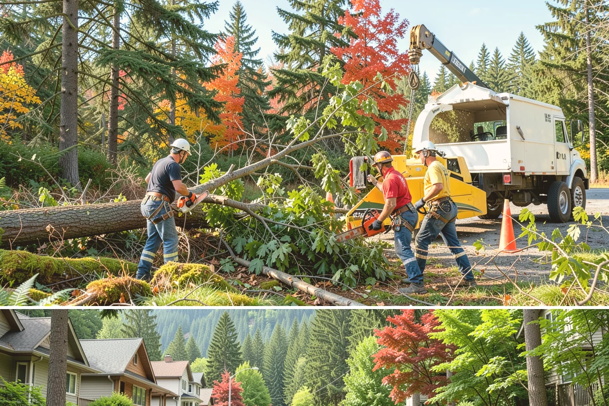 Large tree removal in Darrington, Snohomish County, WA - In the Puget Sound climate, this service is best performed when foliage has dropped in late fall or winter to improve visibility...