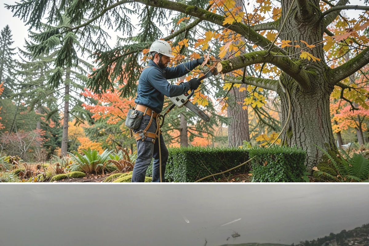 Large tree removal in Des Moines, King County, WA - In the Puget Sound climate, this service is best performed when foliage has dropped in late fall or winter to improve visibility...