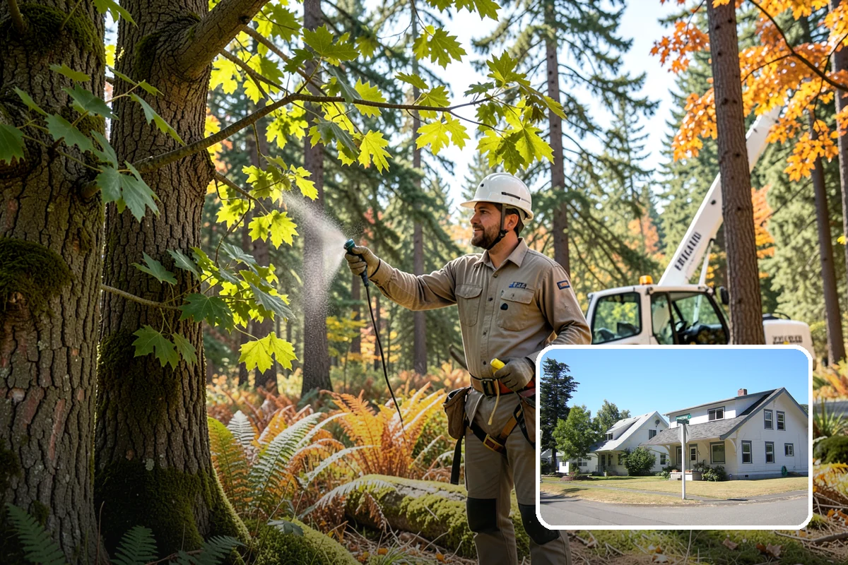 Large tree removal in DuPont, Pierce County, WA - Removes safety hazards and reduces liability