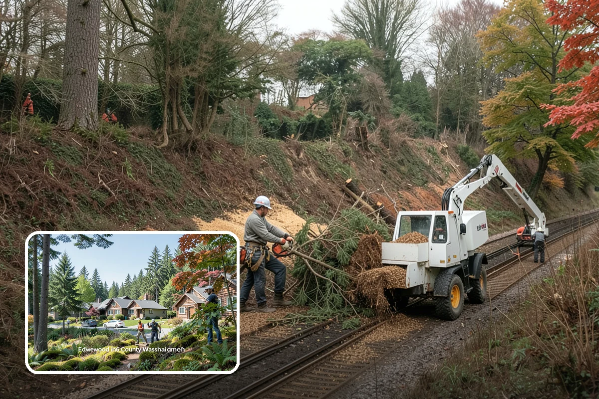 Large tree removal in Edgewood, Pierce County, WA - Removes safety hazards and reduces liability