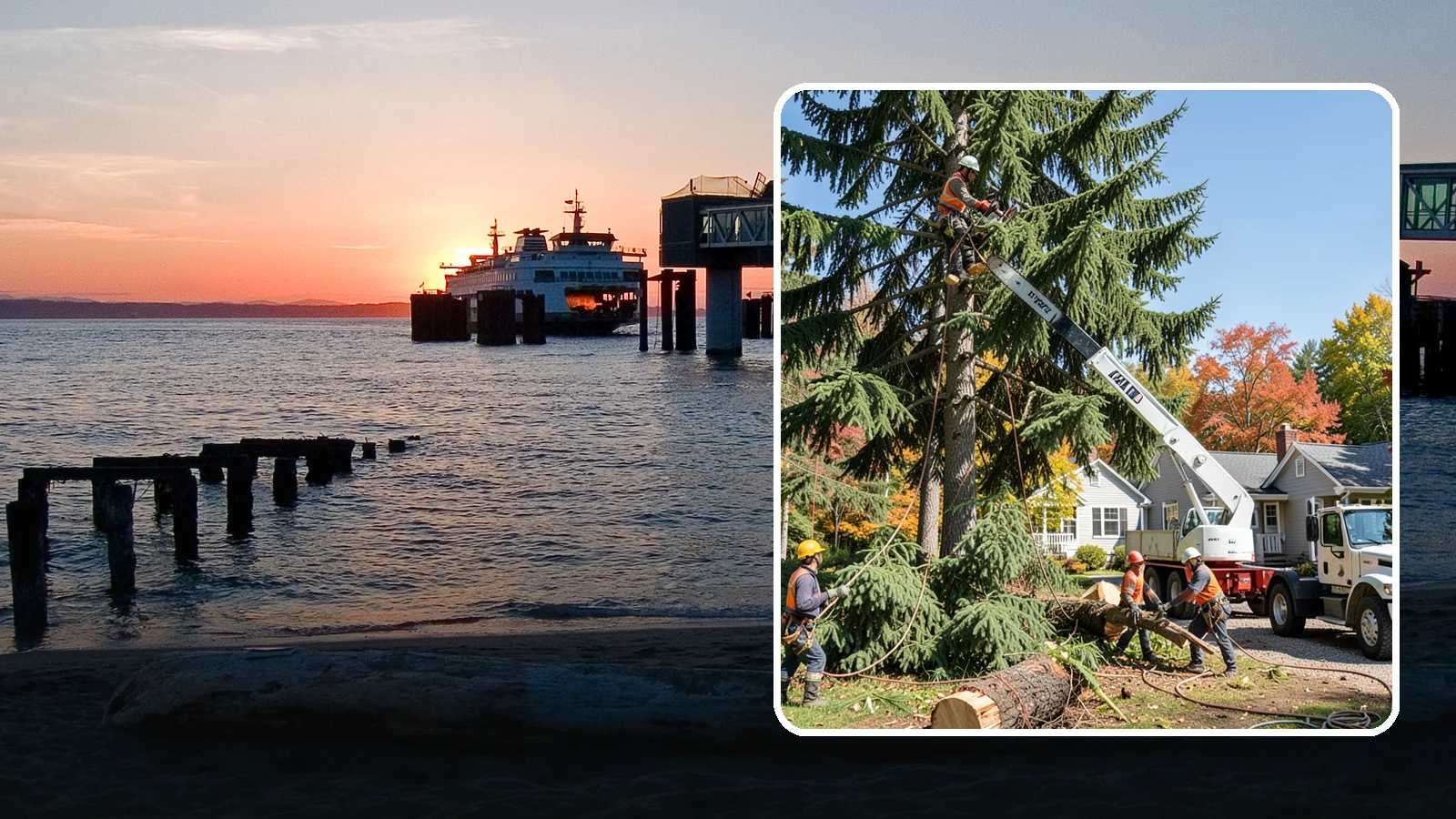 Large tree removal in Edmonds, Snohomish County, WA - The sectional removal of large-diameter or tall trees.