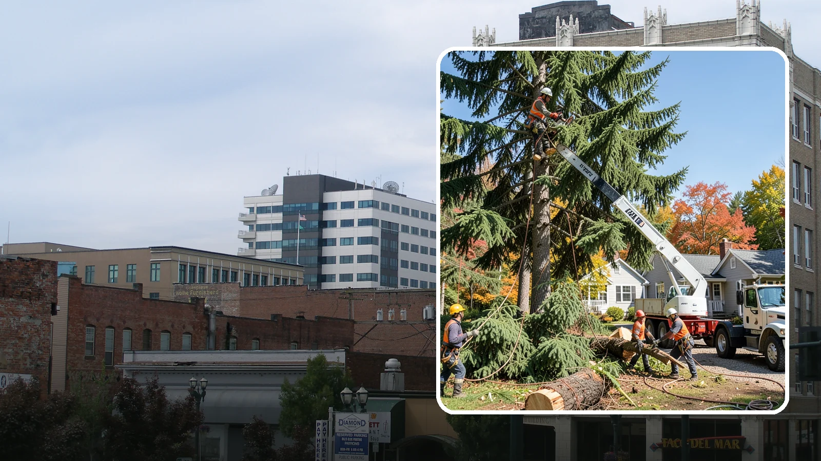 Large tree removal in Everett, Snohomish County, WA - The sectional removal of large-diameter or tall trees.