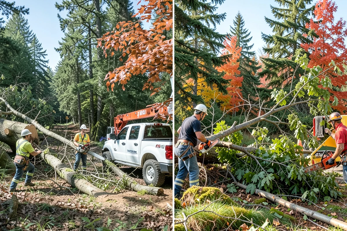 Large tree removal in Everett, Snohomish County, WA - On-site assessment and hazard evaluation