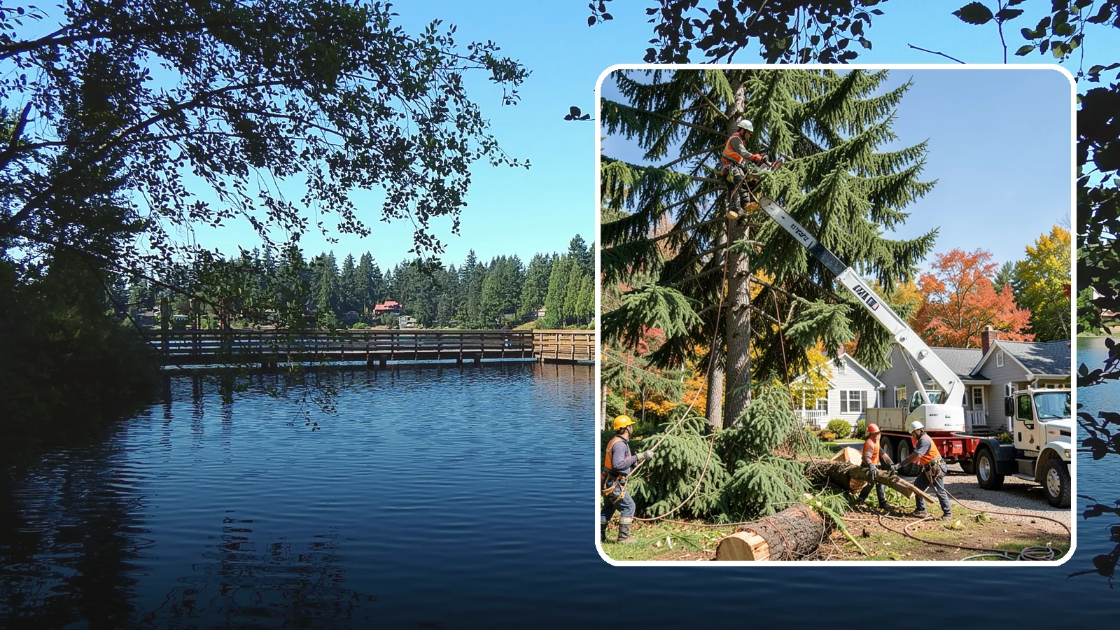 Large tree removal in Federal Way, King County, WA - The sectional removal of large-diameter or tall trees.