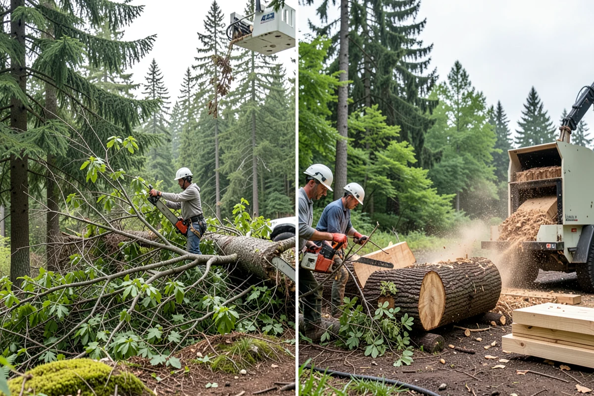 Large tree removal in Federal Way, King County, WA - On-site assessment and hazard evaluation