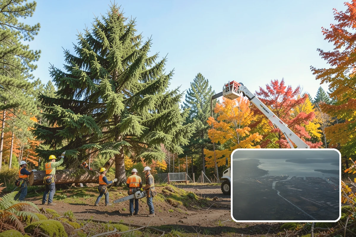 Large tree removal in Fife, Pierce County, WA - Removes safety hazards and reduces liability