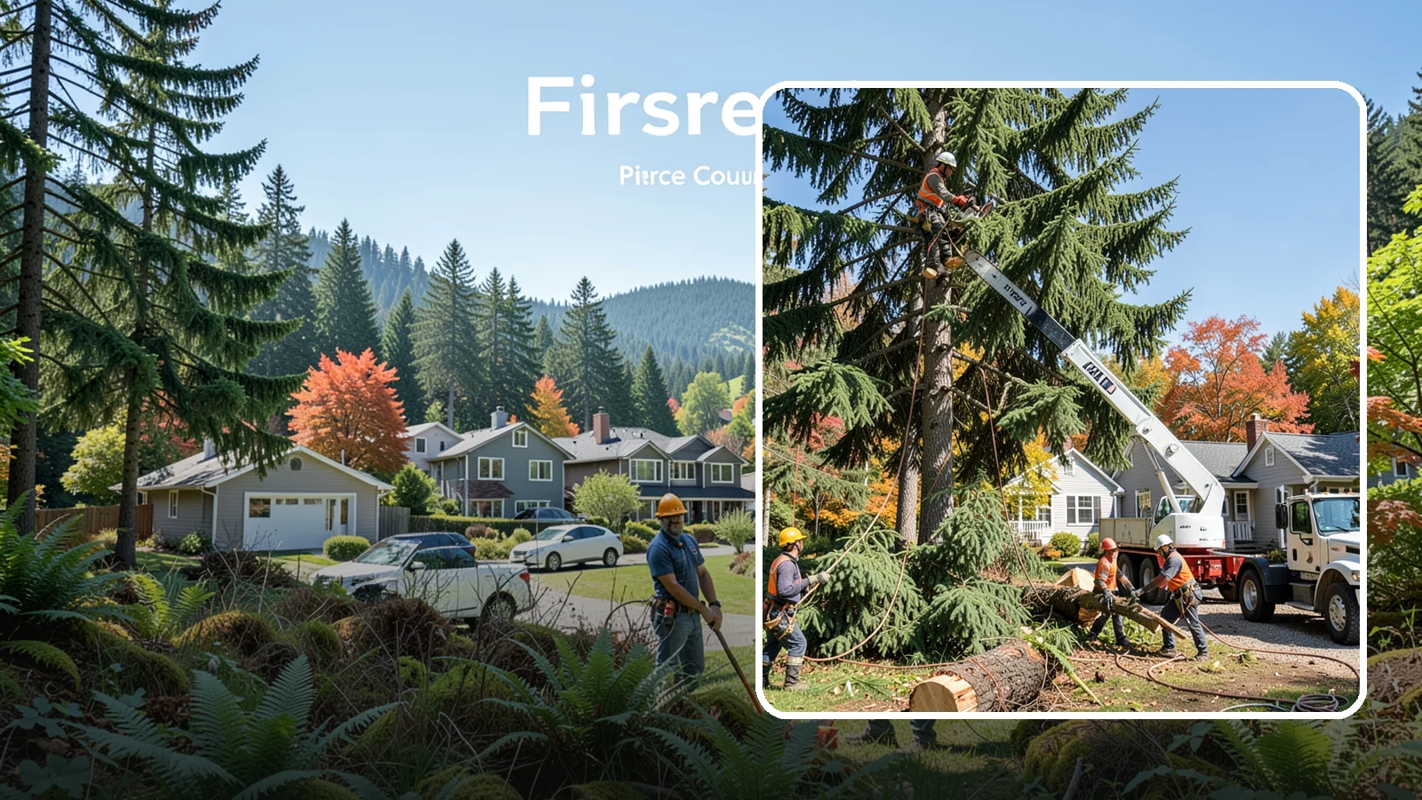 Large tree removal in Fircrest, Pierce County, WA - The sectional removal of large-diameter or tall trees.