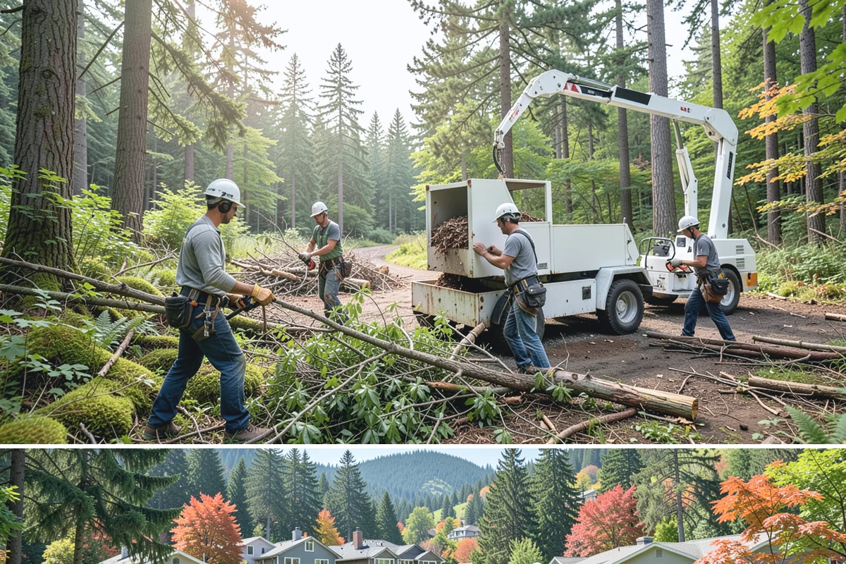 Large tree removal in Fircrest, Pierce County, WA - In the Puget Sound climate, this service is best performed when foliage has dropped in late fall or winter to improve visibility...