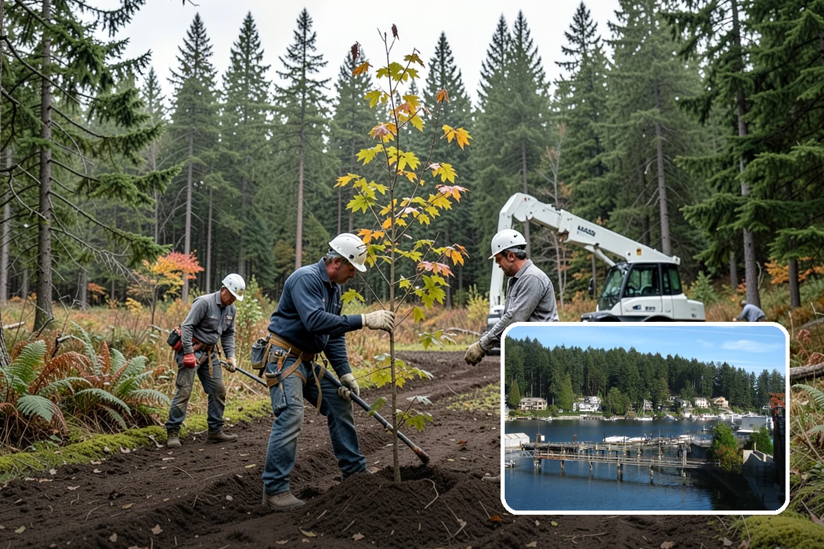 Large tree removal in Gig Harbor, Pierce County, WA - Removes safety hazards and reduces liability