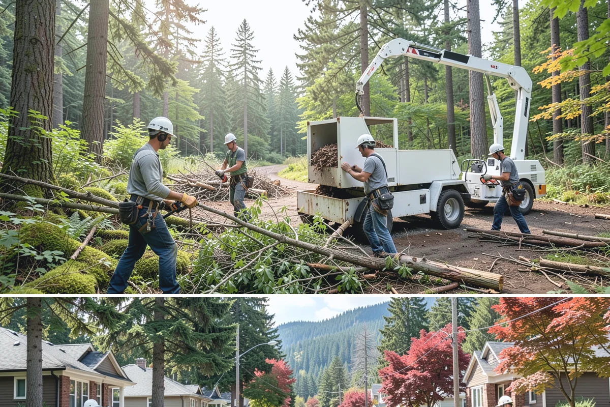 Large tree removal in Hunts Point, King County, WA - In the Puget Sound climate, this service is best performed when foliage has dropped in late fall or winter to improve visibility...