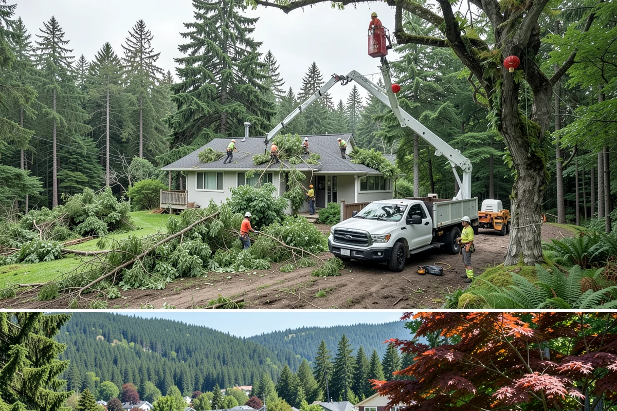Large tree removal in Index, Snohomish County, WA - In the Puget Sound climate, this service is best performed when foliage has dropped in late fall or winter to improve visibility...
