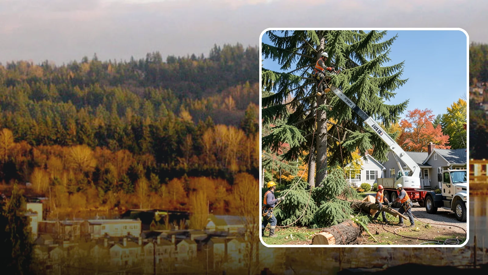 Large tree removal in Kenmore, King County, WA - The sectional removal of large-diameter or tall trees.