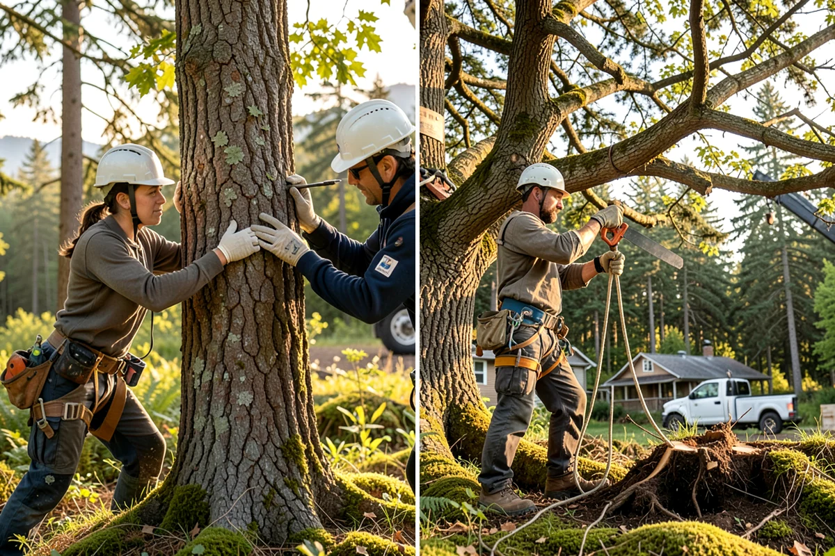 Large tree removal in Kenmore, King County, WA - On-site assessment and hazard evaluation