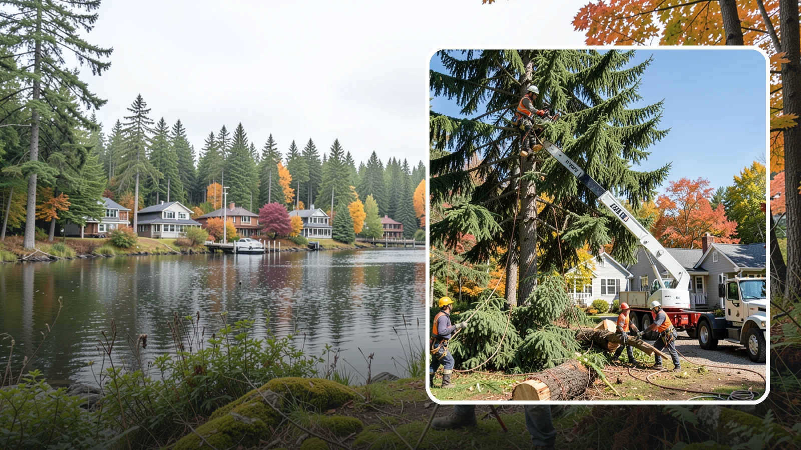 Large tree removal in La Conner, Skagit County, WA - The sectional removal of large-diameter or tall trees.